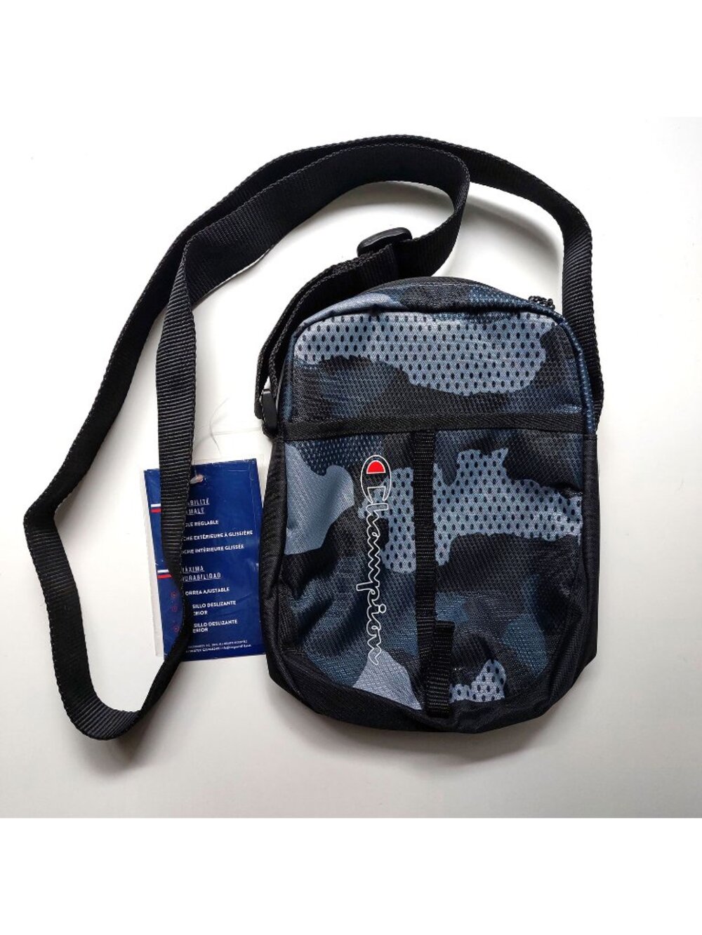 Champion Center Crossbody Bag Festival Travel Unisex Camo Black/Grey New with Ta